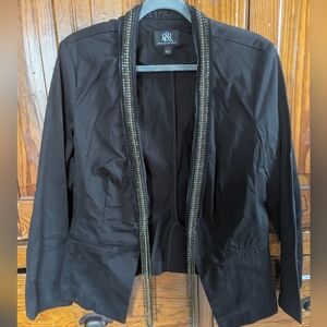 Rock & Republic Black Embellished Open-Front Blazer Jacket